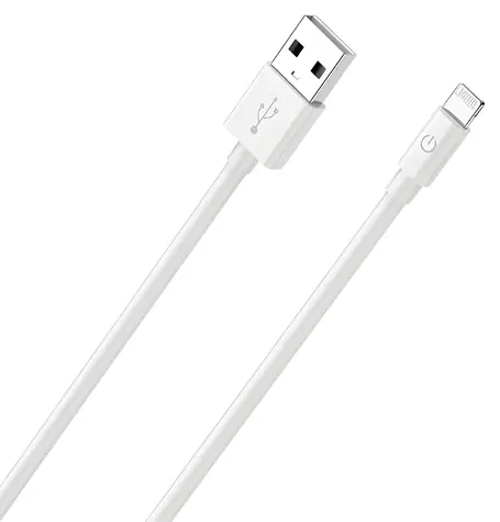 RealPower Lightning kábel biela / Dátový a nabíjací kábel / USB-A na Lightning / 2 m / MFI certifikácia
