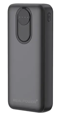 RealPower PB-20000 Pre čierna / Powerbanka 20000 mAh / 2x USB-A / 1x USB-C / 30W PD
