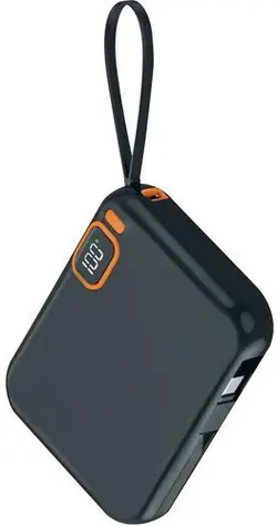 2GO Travel 10000mAh čierna / Powerbanka / USB-C + Lightning / Power Delivery 42,5 W / displej