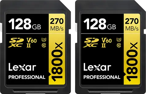 Lexar Professional 1800x SDXC 128GB (2ks) / Pamäťová karta / čítanie: 270 MB/s / zápis: 180 MB/s / UHS-II U3 / Class 10