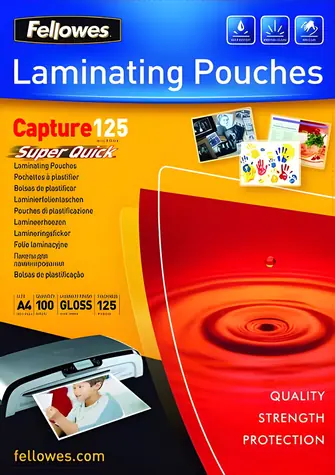 Fellowes SuperQuick A4 125 mic / Laminovacie fólie / 100 ks / lesklá