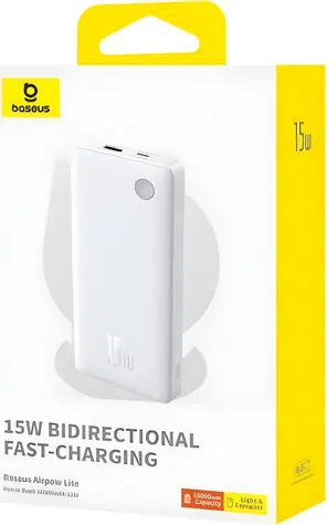 Baseus Airpow Lite biela / Powerbanka / 10000 mAh / 15W