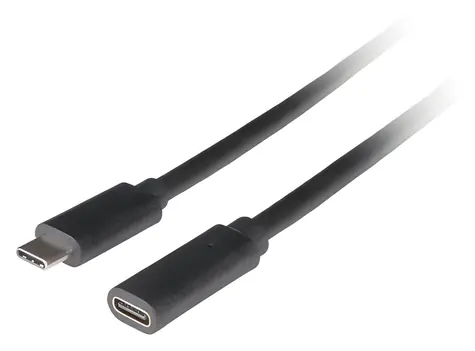 Lanberg USB-C 3.1 čierna / Predlžovací kábel / USB-C (M) - USB-C (F) / 1,5 m