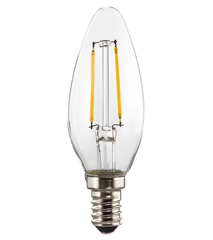 Xavax LED Filament žiarovka / E14 / 250 lm (nahrádza 25 W) / sviečka / teplá biela / číra