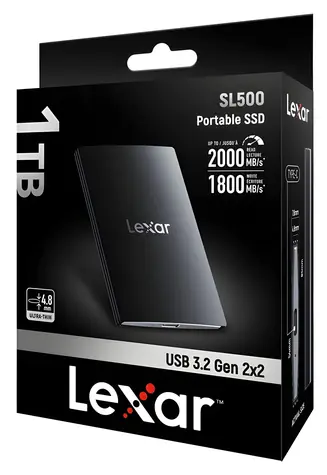 Lexar SL500 Portable 1TB / Externý SSD / USB 3.2 Gen 2x2 / čítanie: 2 000 MB/s / zápis: 1 800 MB/s