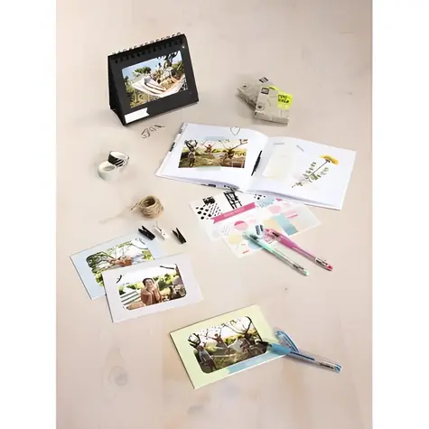 HAMA 28x24 cm biela / Album kreatívne špirálové / 50 strán / DIY set samolepiek