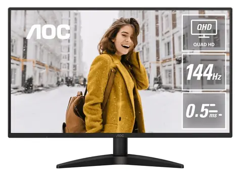 27" AOC Q27B36X čierna / Monitor / IPS / QHD / 144 Hz / 0,5ms / HDMI + DP / VESA