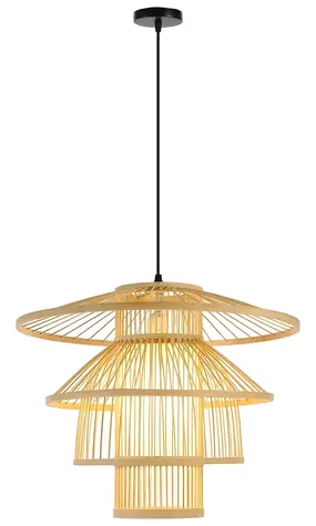 Immax BOHO PINCHOS / Závesné svietidlo / D50 cm / E27 / bambusové drevo