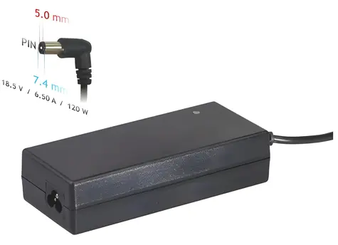 Akyga / Nabíjačka pre notebook / 18.5V / 6.5A / 120W / 7.4x5.0 mm + pin / pre HP & Compaq