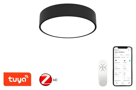 Immax NEO RONDATE SLIM 40cm čierna / Stropné svietidlo / 28W / Zigbee 3.0 & TUYA