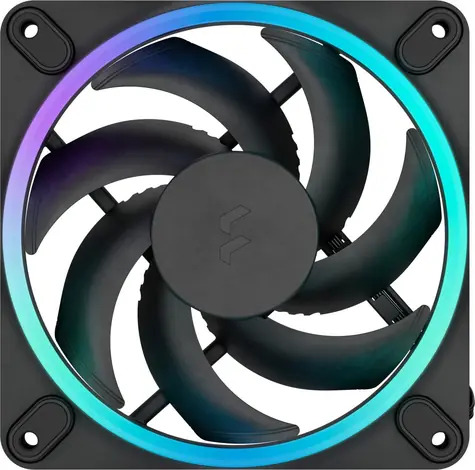 Fractal Design 120mm Momentum 12 RGB čierna / Univerzálny ventilátor / 350-2200 RPM / 28 dB / 4-pin PWM / ARGB Gen 2