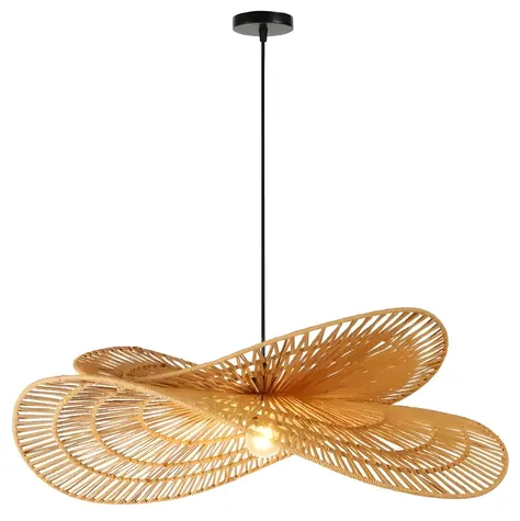 Immax BOHO MARIPOSA / Závesné svietidlo / D80 cm / E27 / prírodná juta
