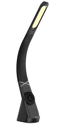 Immax LED stolná lampička Magic čierna / Qi nabíjanie / 12,5 W / 320lm / USB-C / ohybný krk