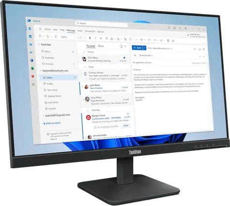 23,8" Lenovo ThinkVision S24e-4e čierna / Monitor / IPS / FHD / 100 Hz / 4 ms / HDMI+VGA