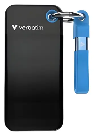 Verbatim Pocket SSD 512GB čierna/modrá / Externý SSD / USB-C 3.2 Gen 2 / R: 1000 MB/s / W: 1000 MB/s