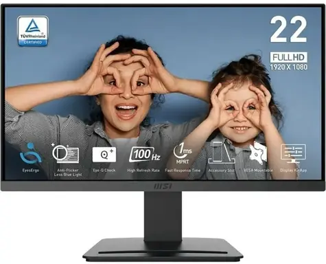 21.4" MSI PRE MP223 E2 čierna / Monitor / VA / FullHD / 16:9 / 100Hz / HDMI+DP