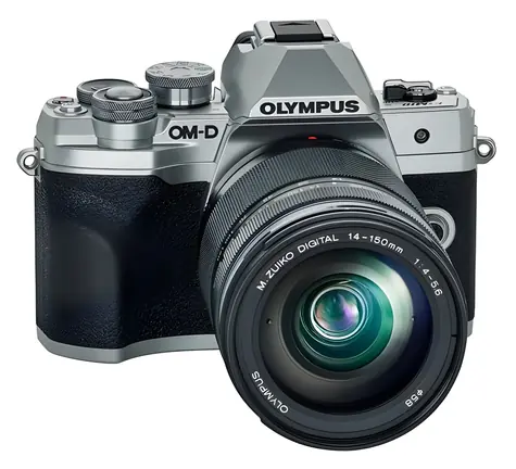 Olympus E-M10 Mark IV strieborná/čierna / Systémový fotoaparát / 20,3 Mpix / Live MOS / 3 "LCD / Kit 14-150 mm