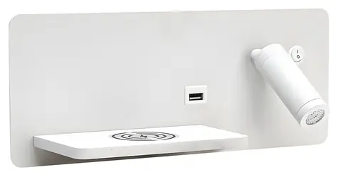 Immax LED Be PREPARE 4v1 biela ľavá / Bodové svietidlo / Qi nabíjanie / USB