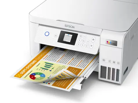 Epson EcoTank ET-2856 biela / Atramentová multifunkcia / A4 / 33 ppm / 5760x1440dpi / tlač & skenovanie & kop. / USB & Wi-Fi