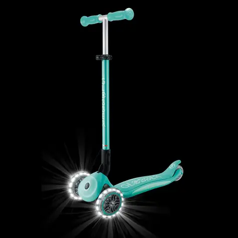 Globber Primo Foldable PLUS Lights mätová / Detská kolobežka / 3 kolesá / LED predné kolesá / skladacie / od 3 rokov