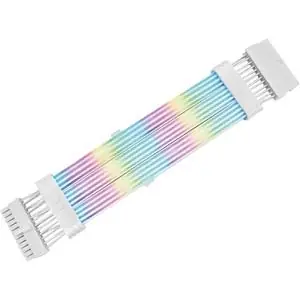 Thermaltake Mod ARGB Snow Cable 24pin biela / Napájací kábel / ARGB / 18 AWG / 285 mm