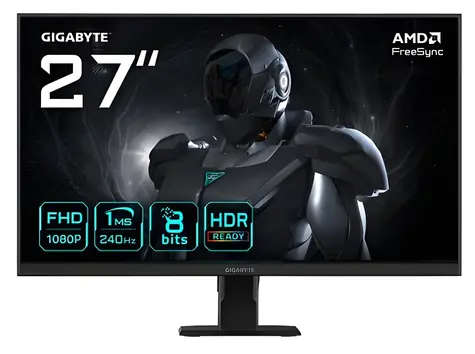 27" GIGABYTE GS27F2 čierna / Monitor / SS-IPS / 1920 x 1080 / 240 Hz / 1 ms / HDR10 / 2x HDMI+DP / VESA