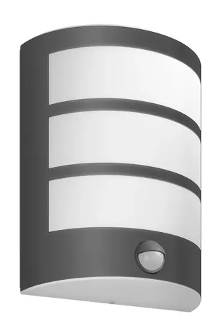Philips Python IR 6W antracit / LED vonkajšie nástenné svietidlo s pohybovým čidlom / 600lm / 2700K / IP44 / vr. zdroje
