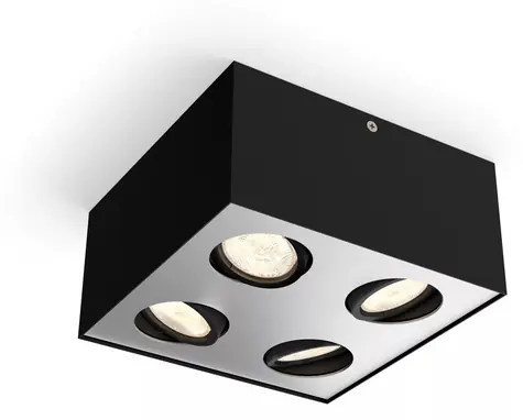 Philips Box 4x4.5W čierna / LED stropné bodové svietidlo / 2000lm / 2200-2700K WarmGlow / IP20