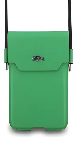 Lacoste PVC Iconic Petit Pique Metal Logo XL zelená / Vrecko na telefón
