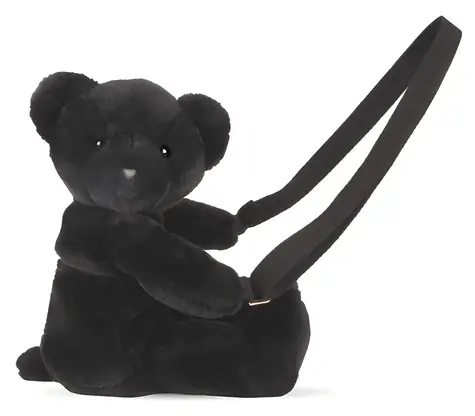 DÚDOU ET COMPAGNIE Plyšová taška cez rameno Medvedík čierna 30 cm / od 2 rokov