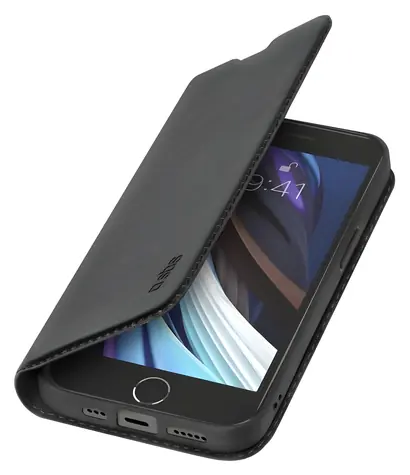 SBS Book Wallet Lite čierna / Puzdro pre Apple iPhone SE 2022 & SE 2020 & 8 & 7