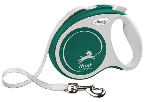 FLEXI Vodítko Comfort PLUS S 5 m zelené / Samonavíjacie / Do 15 kg / Soft Grip rukoväť