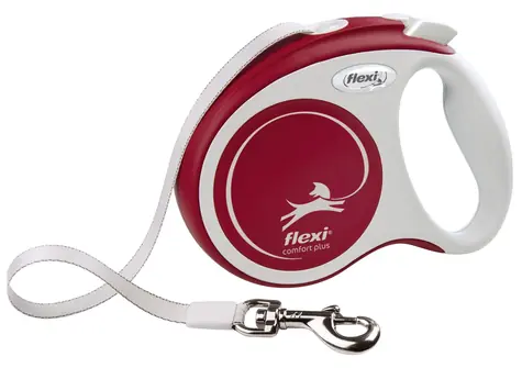 FLEXI Vodítko Comfort PLUS S 5 m červené / Samonavíjacie / Do 15 kg / Soft Grip rukoväť
