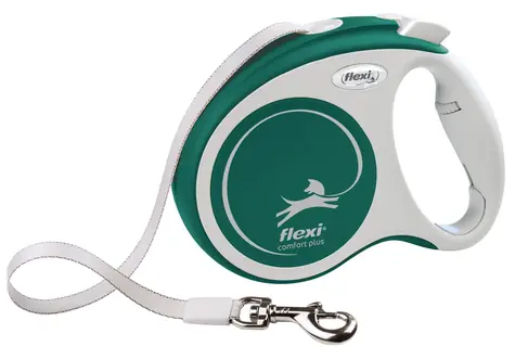 FLEXI Vodítko Comfort PLUS M zelené / Opasok 5 m / Samonavíjacie / Pre psov do 25 kg