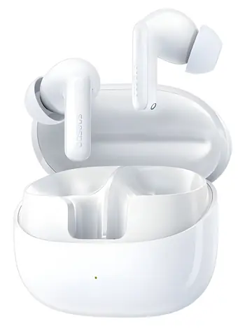 Baseus Bass BP1 Pre biele / Bezdrôtové slúchadlá / TWS / ANC -50 dB / LDAC / Bluetooth 6.0 / IP55