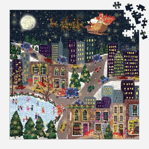 Galison Fóliové puzzle Joy Laforme Vianočné mestečko Presentville / 500 dielikov / od 8 rokov