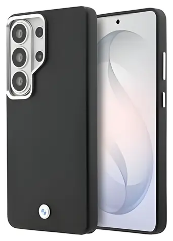 BMW Signature PU Leather pre Samsung Galaxy S26 Ultra čierna / Zadný kryt / Kovové Logo / Koženkový (PU)