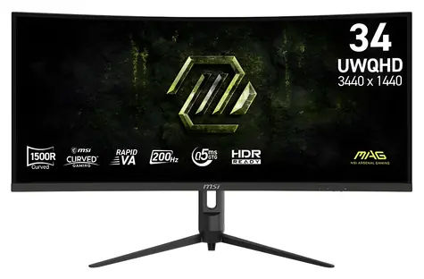 34" MSI MAG 342CQRF E20 čierna / Herný monitor / UWQHD / VA / 200Hz / 0,5ms / 21:9 / HDMI + DP / VESA
