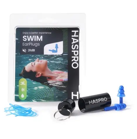 Haspro Swim modrá / Špunty do uší / plávanie / silikónové / SNR 31 dB / 1 pár