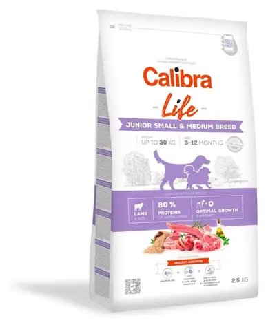 Calibra Dog Life Junior jahňacie 2,5 kg / Granule pre psov / malé a stredné plemená / 3-12 mesiacov