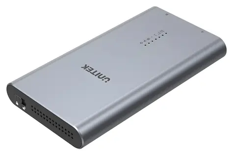 Unitek S1206A SolidForce sivá / Externý box pre 2x M.2 NVMe SSD / Klonovanie diskov / USB-C 3.2 Gen2 / 10 Gbps
