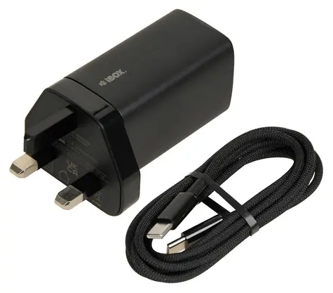 ibox C-65 čierna, UK zástrčka / Nabíjačka / GaN / 65 W / USB-C