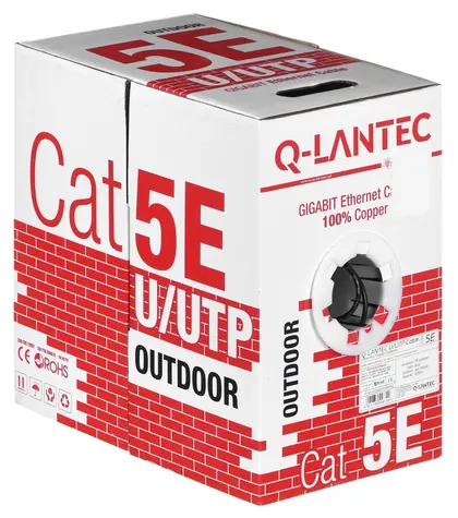 Q-LANTEC KIU5OUTS305Q čierna / Sieťový kábel / Cat5e / U/UTP / vonkajšie / 305 m