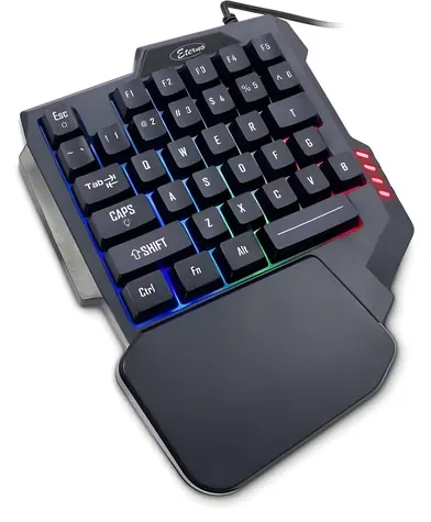 Inter-tech KB-3035 čierna / Herná klávesnica / Mini / 35 kláves / RGB podsvietenie / USB