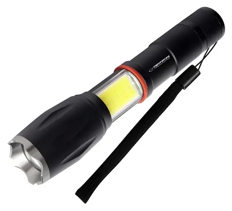 Esperanza Dione čierna / LED svietidlo / 2500 lm / Zoom / 4 režimy svietenia / vodeodolné