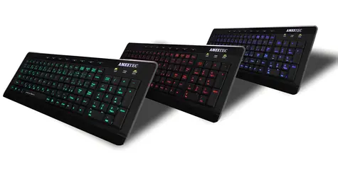 AMEI AM-K3001R čierna / Drôtová klávesnica / CZ layout / USB / Podsvietená / Multimediálne klávesy