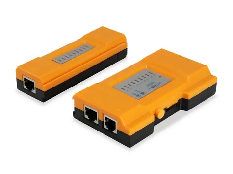 Equip oranžová / Tester káblov / RJ-45, RJ-12, RJ-11 / LED indikácia / CE
