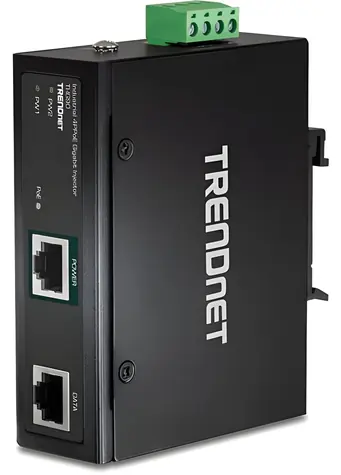 Trendnet TI-IG90 / Priemyselný PoE injektor / IEEE802.3bt / 90W / 2x Gigabit / IP30 / -40~75°C