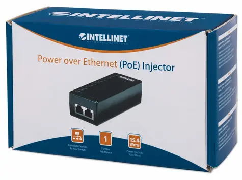 Intellinet PoE injektor 1- Port 48V DC / Injektor PoE / IEEE 802.3 AF / 15,4 W / Cat5