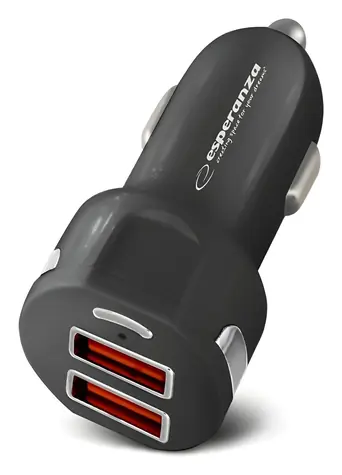Esperanza EZ110 čierna / Nabíjačka do auta / 2x USB-A / 36 W / Quick Charge 3.0